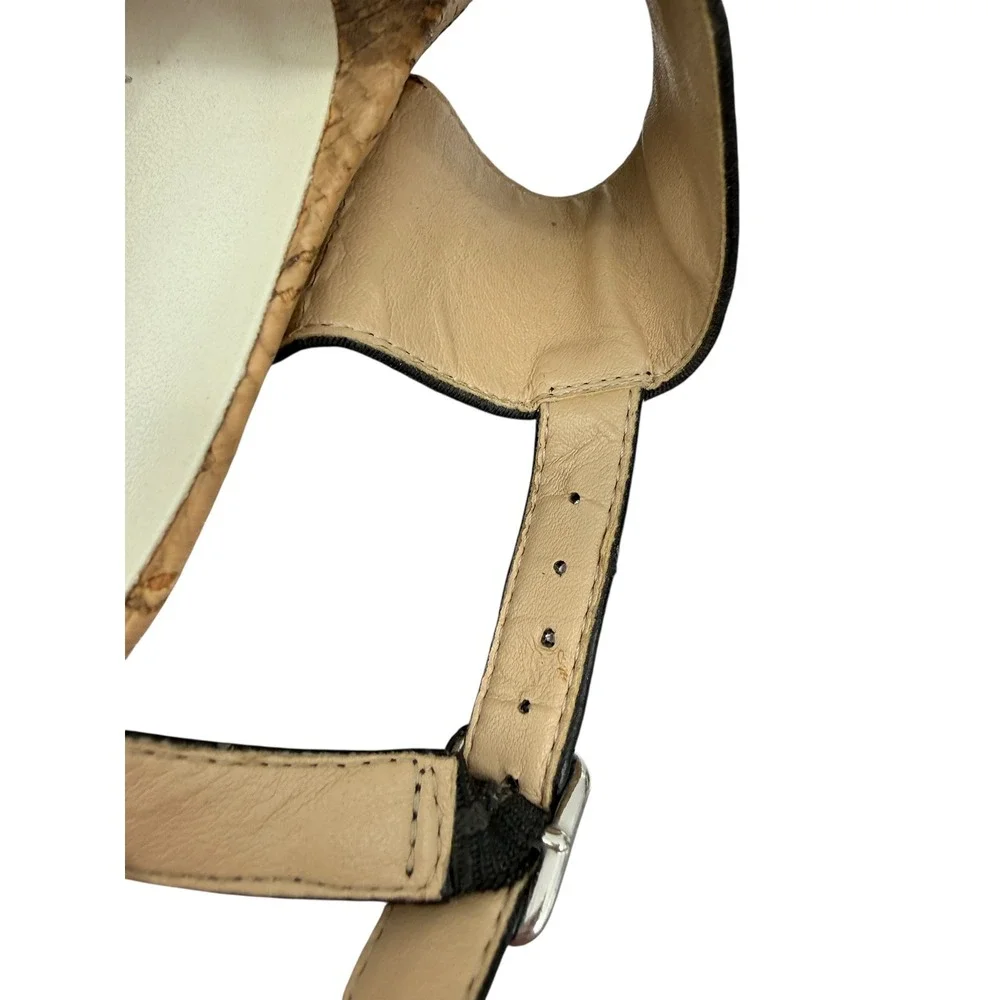 BCBGeneration Heels Women's 7.5B Black Cream Strappy Sandals‎ Cork Platform